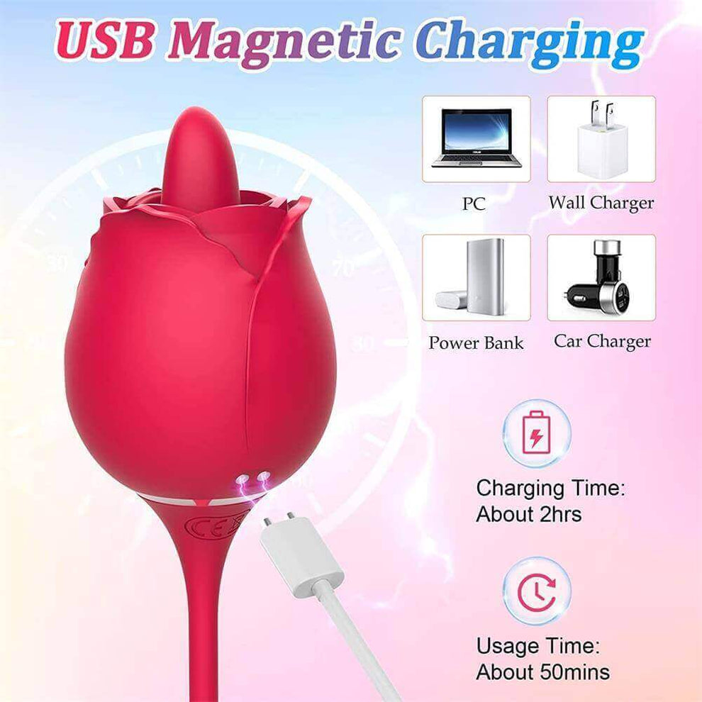 Rose Tongue 2 in 1 Vibrator - Image 3